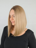 Peruka "Nicola" Lace Front, kolor blond ombre, fryzura Bob, włosy proste półdługie do ramion, damska syntetyczna-termiczna