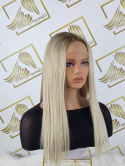 Peruka "Lidia" Lace Front platynowy blond ombre