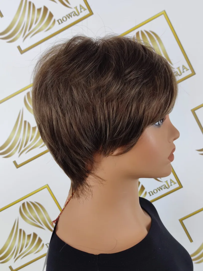 Peruka "Alma" kolor brąz czekoladowy czepek 54-57 cm - obrazek 2