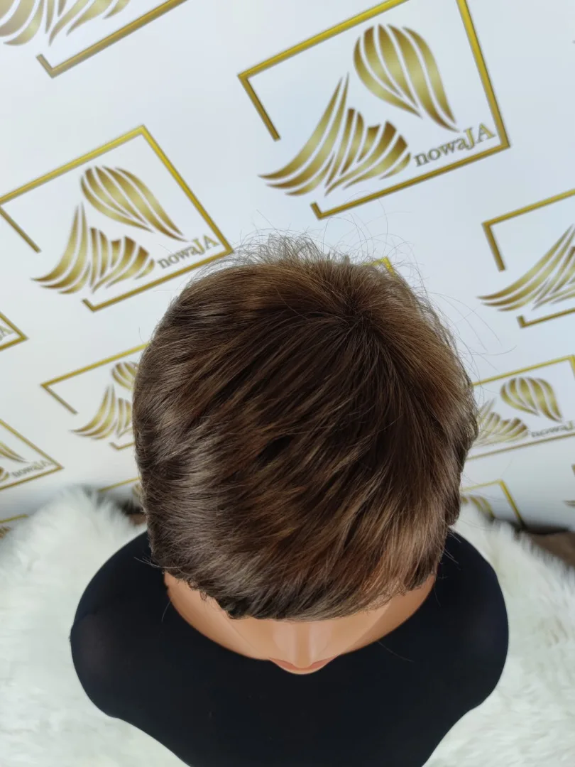 Peruka "Alma" kolor brąz czekoladowy czepek 54-57 cm - obrazek 6