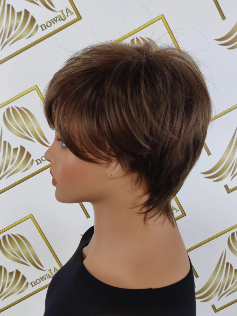 Peruka "Alma" kolor brąz czekoladowy czepek 54-57 cm - obrazek 3