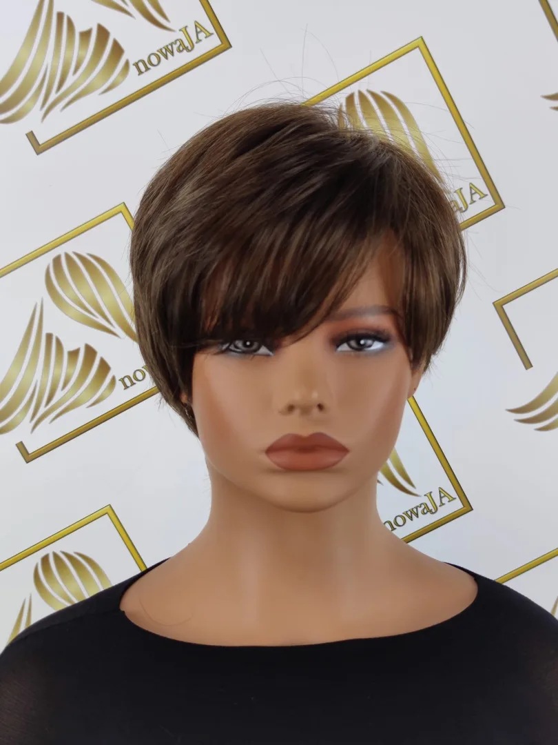 Peruka "Alma" kolor brąz czekoladowy czepek 54-57 cm - obrazek 4