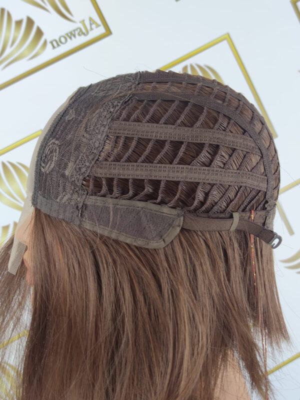 Peruka "Pola" Lace Front small, kolor brąz czekoladowy, fryzura Bob, damska syntetyczna - termiczna - obrazek 8