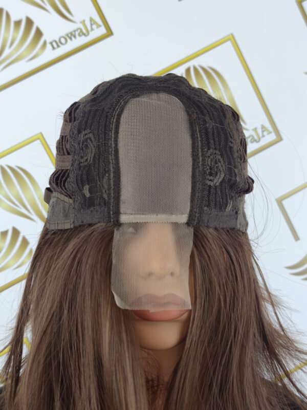 Peruka "Pola" Lace Front small, kolor brąz czekoladowy, fryzura Bob, damska syntetyczna - termiczna - obrazek 6