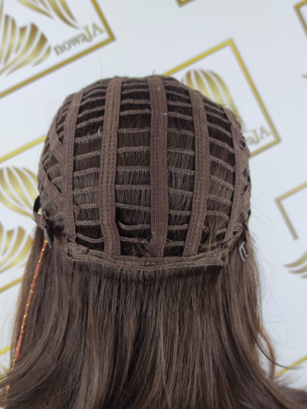Peruka "Pola" Lace Front small, kolor brąz ciemny z refleksami, fryzura Long Bob, damska syntetyczna - termiczna - obrazek 8