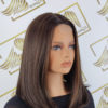 Peruka "Pola" Lace Front small, kolor brąz ciemny z refleksami, fryzura Long Bob, damska syntetyczna - termiczna - obrazek 3