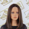 Peruka "Pola" Lace Front small, kolor brąz ciemny z refleksami, fryzura Long Bob, damska syntetyczna - termiczna