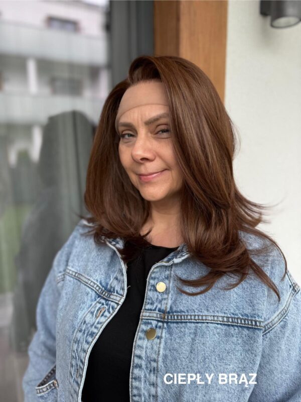 Peruka "Kora" Lace Front Jasny/Ciemny Brąz - obrazek 3