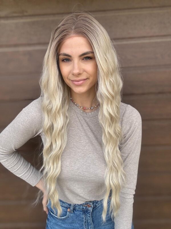 Peruka "Amanda" Lace Front Blond i Brąz - obrazek 2