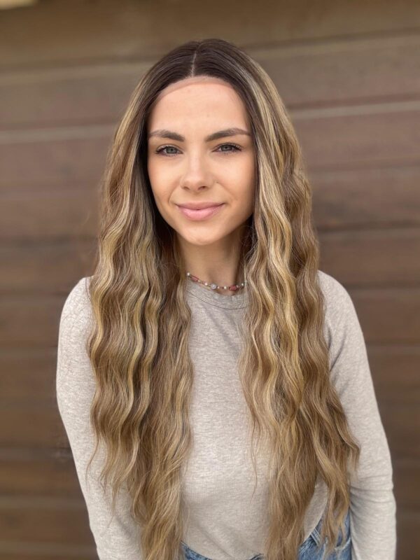Peruka "Amanda" Lace Front Blond i Brąz - obrazek 4