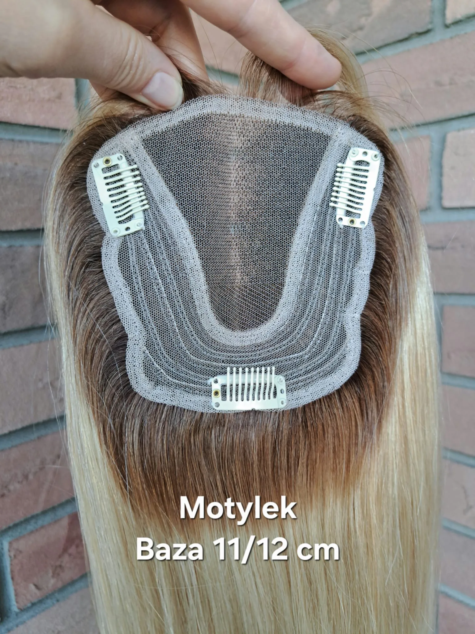 Topper "Motylek" włos naturalny, monofilament - obrazek 30