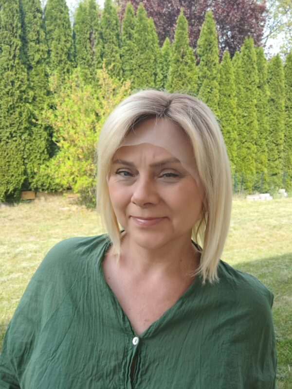 Peruka ”Kalina” Włos naturalny, Lace Front 13*6, kolor jasny blond ombre