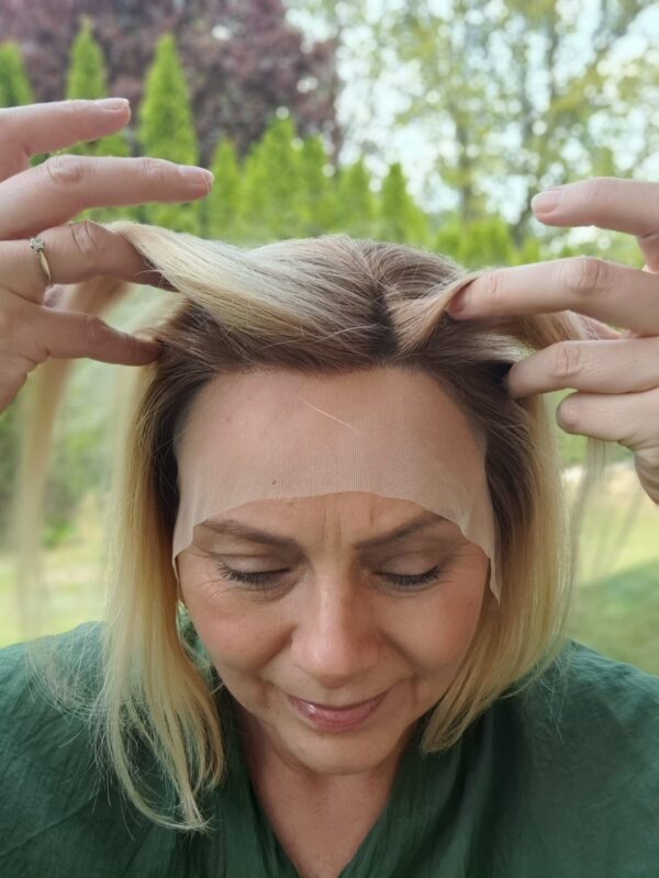 Peruka ”Kalina” Włos naturalny, Lace Front 13*6, kolor jasny blond ombre - obrazek 12