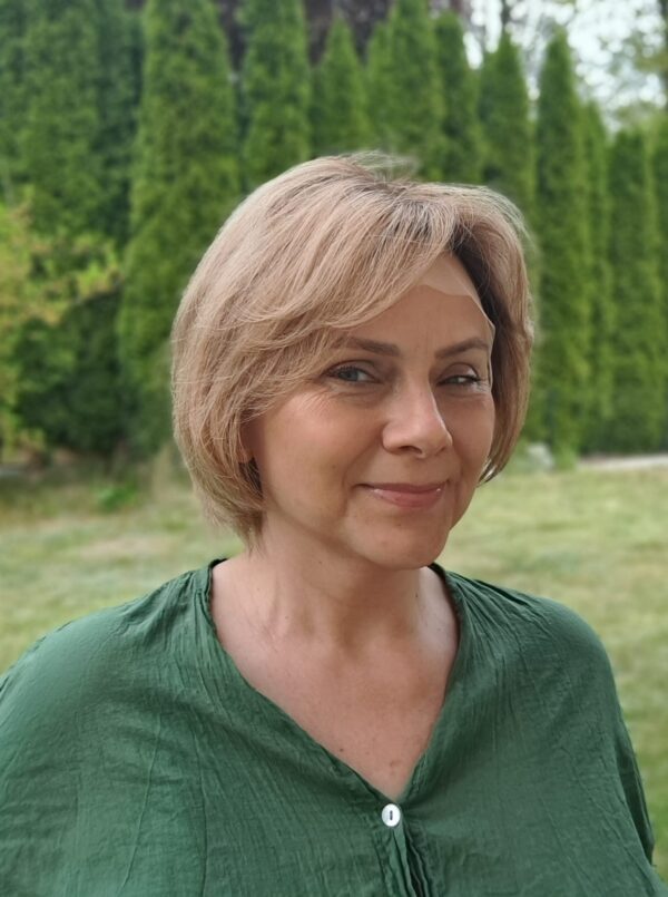 Peruka ”Jagoda” Włos naturalny, Lace Front 13*6, kolor jasny brąz sombre