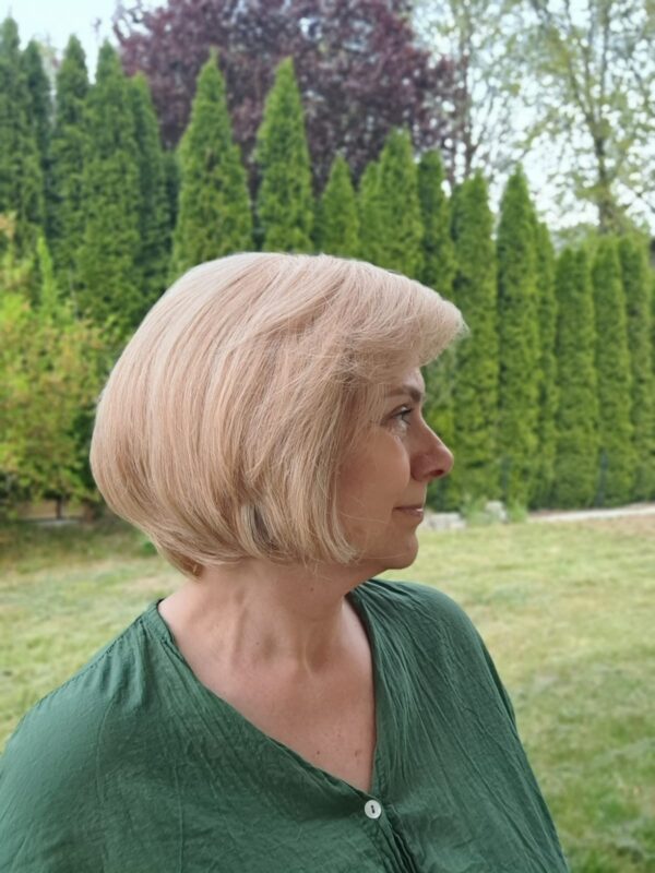 Peruka ”Dobrawa” Włos naturalny, Lace Front 13*4, kolor jasny beżowy blond - obrazek 5