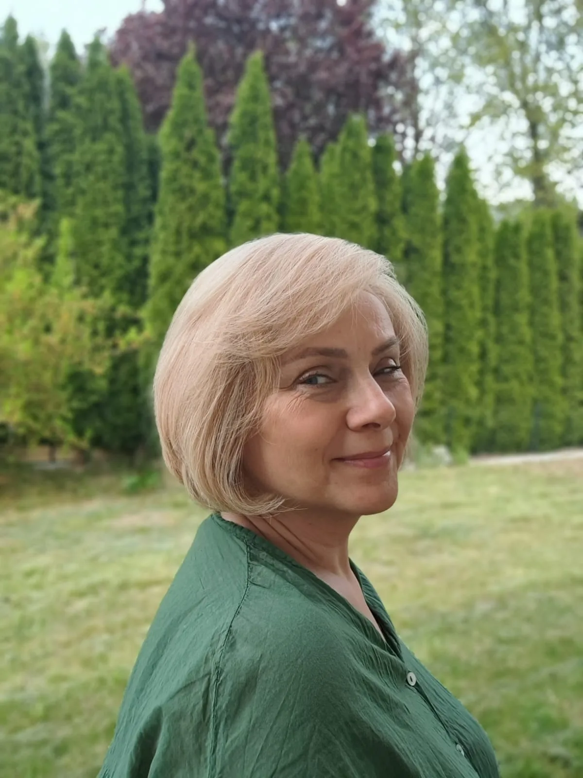 Peruka ”Dobrawa” Włos naturalny, Lace Front 13*4, kolor jasny beżowy blond - obrazek 4