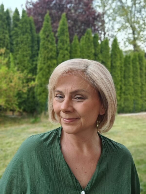 Peruka ”Dobrawa” Włos naturalny, Lace Front 13*4, kolor jasny beżowy blond