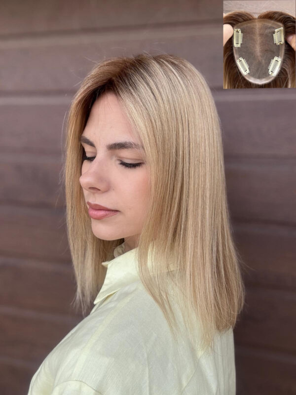 Topper "Mercedes" włos naturalny baza Mono Top, dostępna w wielu kolorach