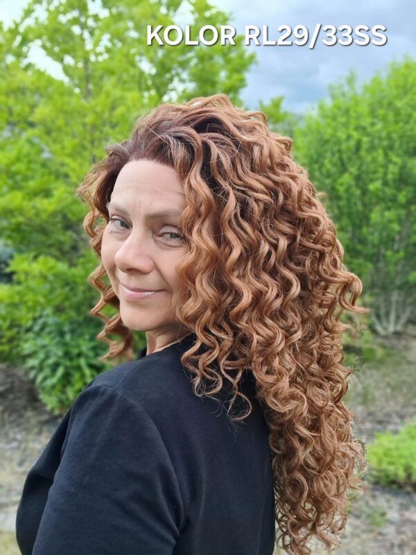 Peruka ”Malika” Lace Front 13*6, 360’ dostępna w wielu kolorach, fryzura afroloki włosy długie kręcone, damska syntetyczna – termiczna - obrazek 19