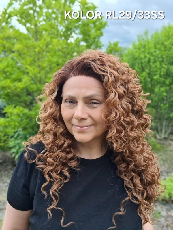 Peruka ”Malika” Lace Front 13*6, 360’ dostępna w wielu kolorach, fryzura afroloki włosy długie kręcone, damska syntetyczna – termiczna - obrazek 17