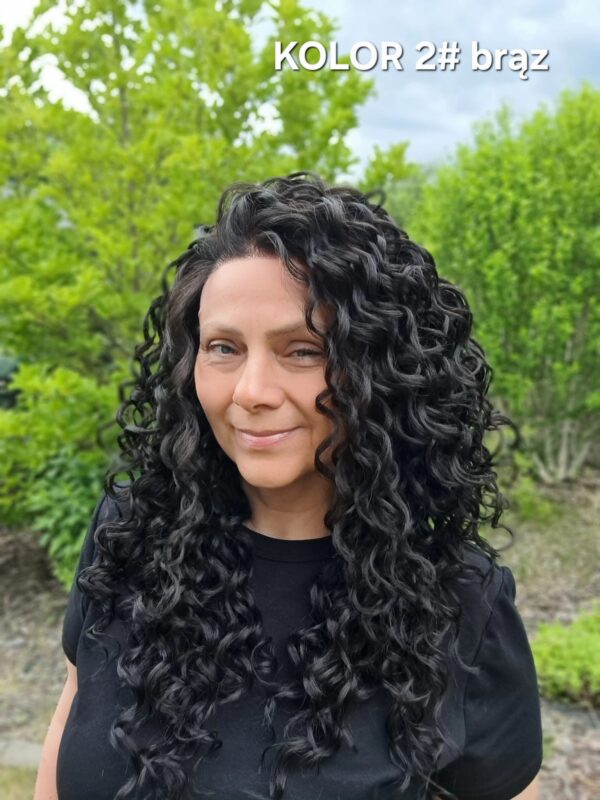 Peruka ”Malika” Lace Front 13*6, 360’ dostępna w wielu kolorach, fryzura afroloki włosy długie kręcone, damska syntetyczna – termiczna - obrazek 9