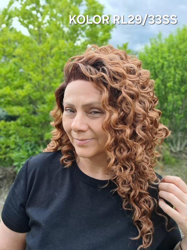 Peruka ”Malika” Lace Front 13*6, 360’ dostępna w wielu kolorach, fryzura afroloki włosy długie kręcone, damska syntetyczna – termiczna - obrazek 18