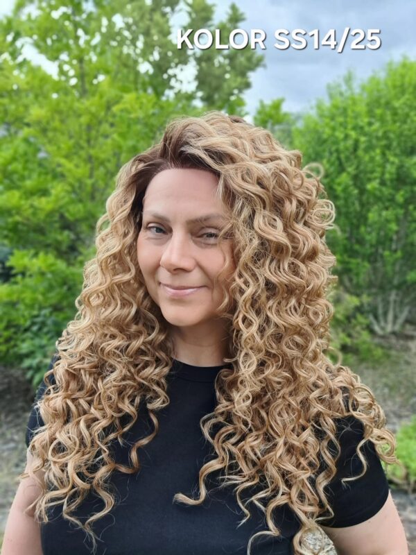 Peruka ”Malika” Lace Front 13*6, 360’ dostępna w wielu kolorach, fryzura afroloki włosy długie kręcone, damska syntetyczna – termiczna - obrazek 20