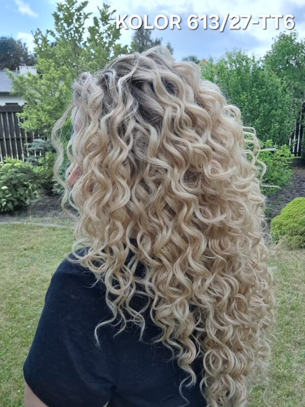 Peruka ”Malika” Lace Front 13*6, 360’ dostępna w wielu kolorach, fryzura afroloki włosy długie kręcone, damska syntetyczna – termiczna - obrazek 3