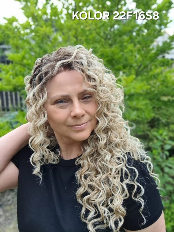 Peruka ”Malika” Lace Front 13*6, 360’ dostępna w wielu kolorach, fryzura afroloki włosy długie kręcone, damska syntetyczna – termiczna - obrazek 5