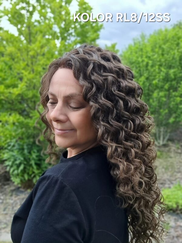 Peruka ”Malika” Lace Front 13*6, 360’ dostępna w wielu kolorach, fryzura afroloki włosy długie kręcone, damska syntetyczna – termiczna - obrazek 14