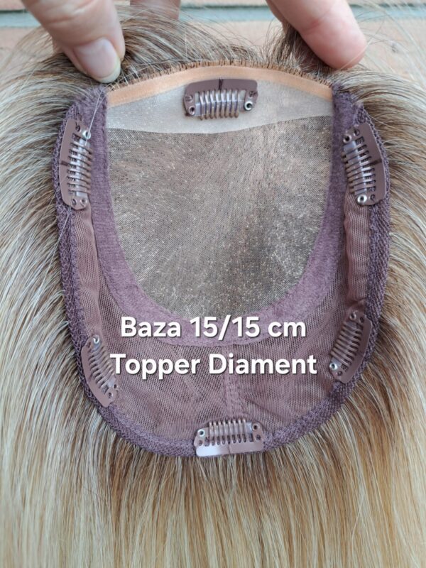 Topper "Diament" baza 15/15 cm Mono Top, długość włosa ok. 40 cm - obrazek 4