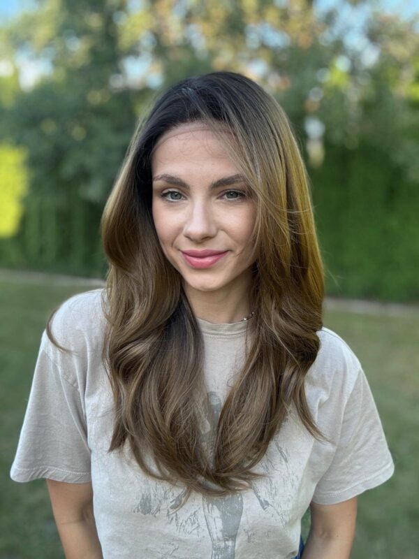 Peruka „Fiora” Lace Front 13*6, brąz sombre - obrazek 5