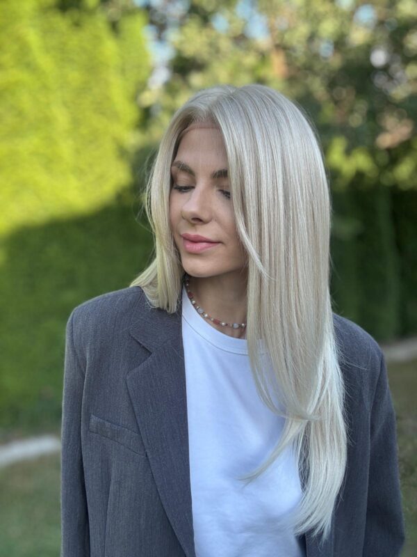 Peruka "Milena" Lace Front 13*6, chłodny jasny blond - obrazek 3